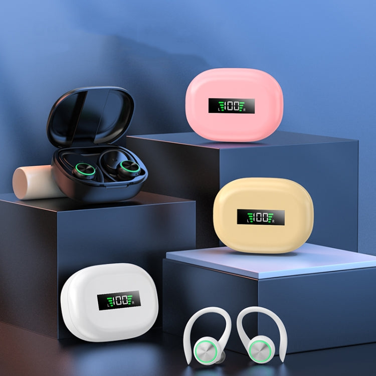 R201 With Charging Bin Hanging Ear Stereo Digital Display Bluetooth Earphones, R201 Pink, R201 Skin Color, R201 Black, R201 White