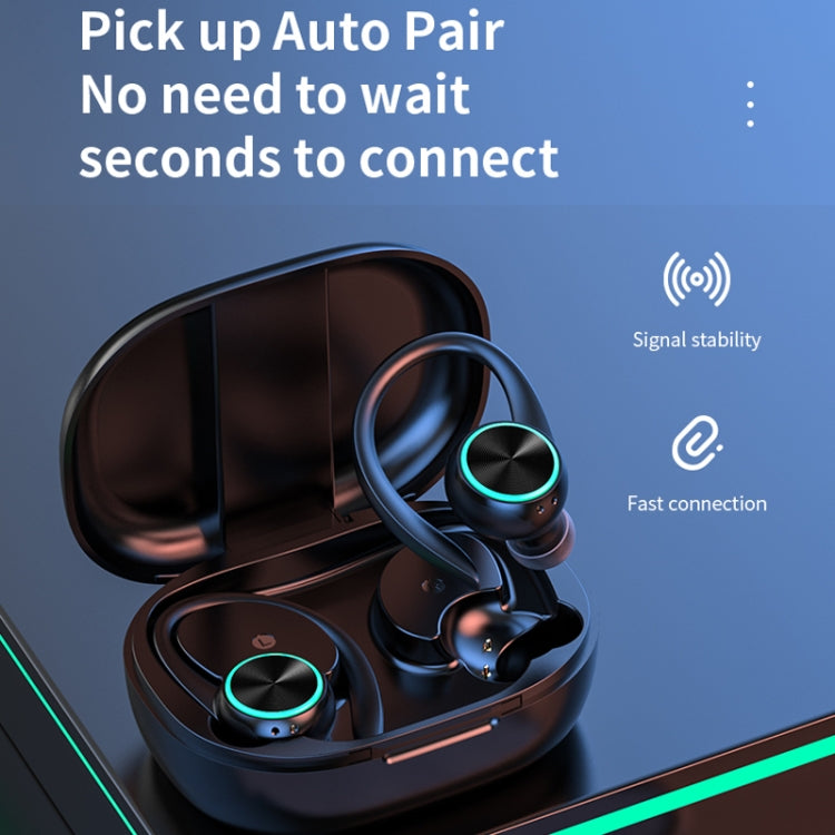 R201 With Charging Bin Hanging Ear Stereo Digital Display Bluetooth Earphones, R201 Pink, R201 Skin Color, R201 Black, R201 White