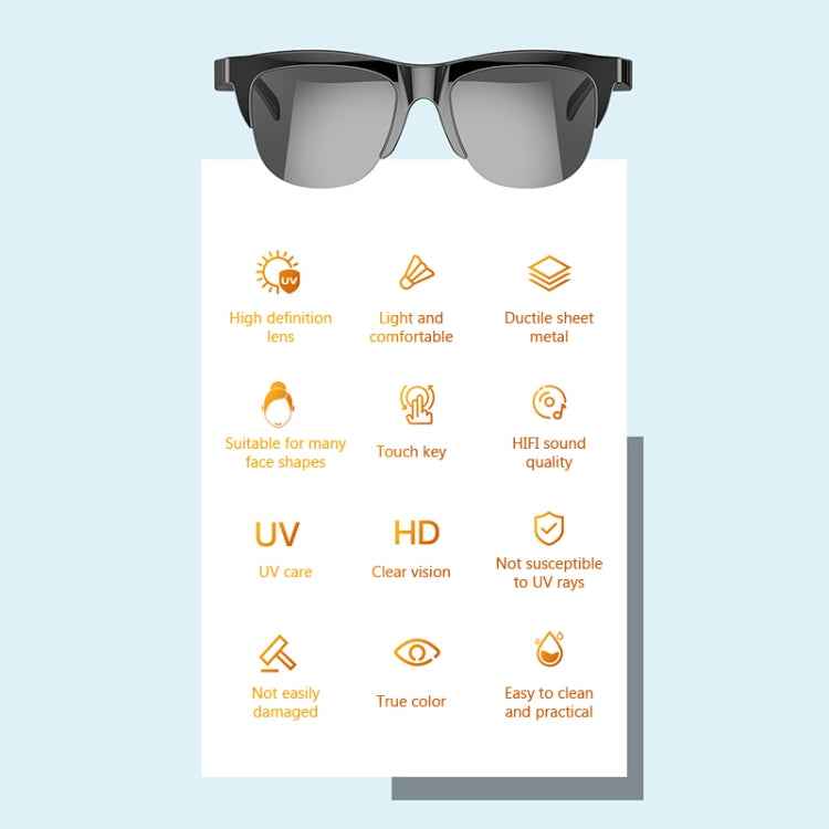 Bluetooth 5.3 Smart Sunglasses Wireless Headset Anti-Strong Light Anti-Polarized Sunglasses