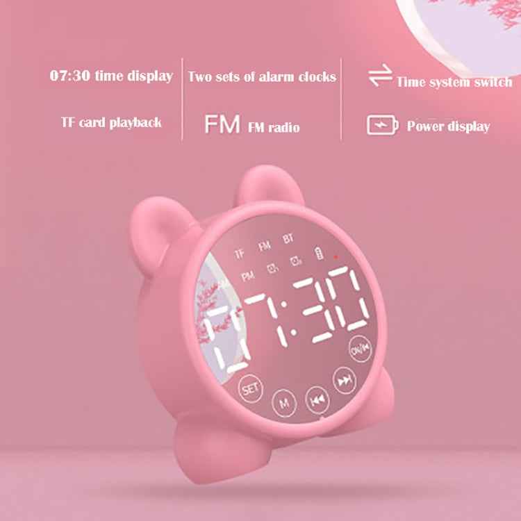 P1 Mini Card Mirror Clock Wireless Bluetooth Speaker with FM Radio