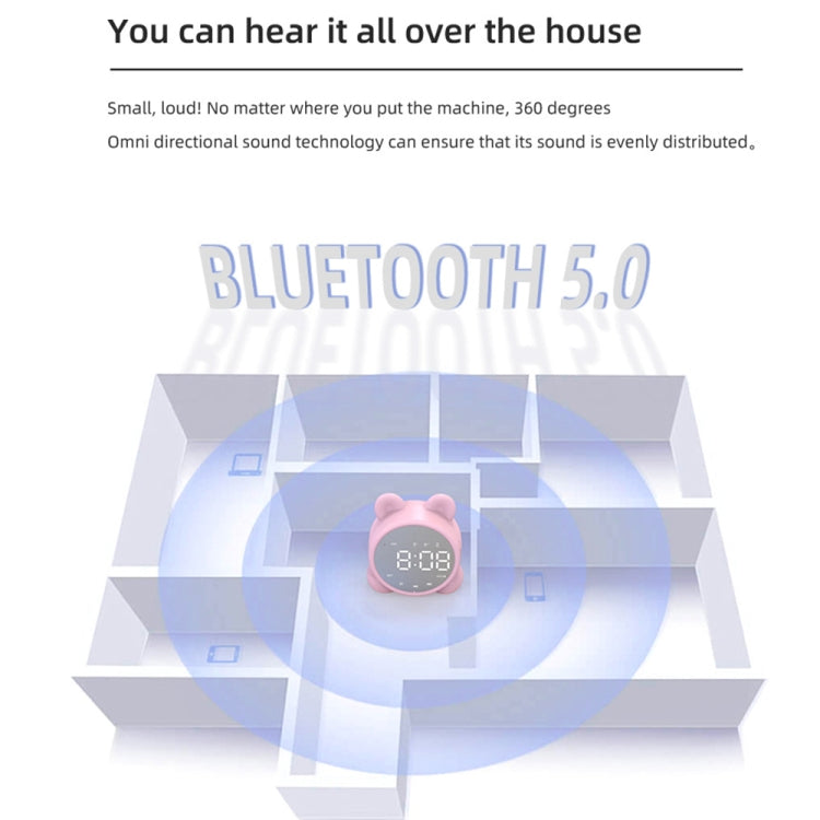 P1 Mini Card Mirror Clock Wireless Bluetooth Speaker with FM Radio