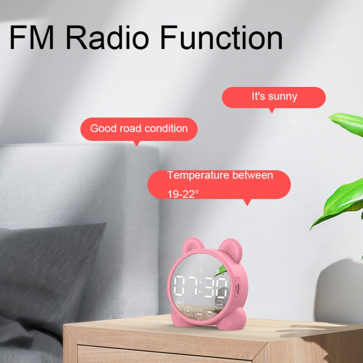 P1 Mini Card Mirror Clock Wireless Bluetooth Speaker with FM Radio