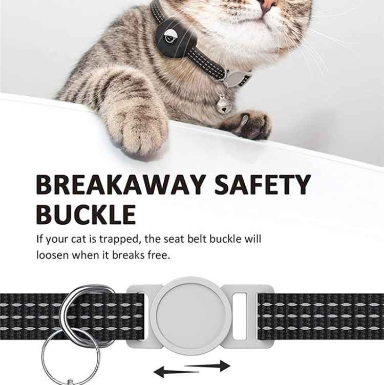 For AirTag Tracker Silicone Case Reflective Pet Cat Collar With Bell