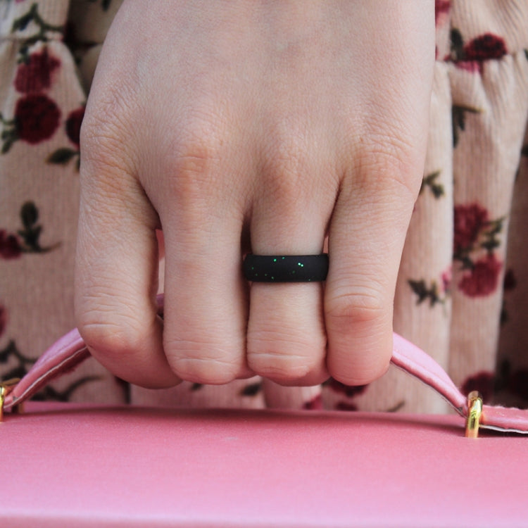 SH100 5.7mm Wide Silicone Ring Glitter Couple Ring