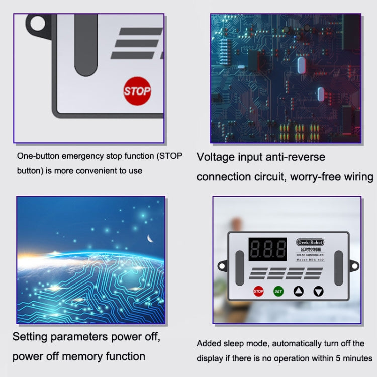 Deek-Robot DDC-432 Delay Relay Switch DC5V-30V Dual MOS Tube Digital Display Time Relay Controller