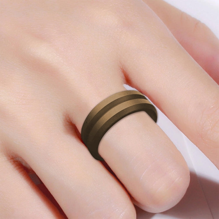 SiR053 V Shaped Grooved Edge Silicone Ring Outdoor Sports Couple Ring