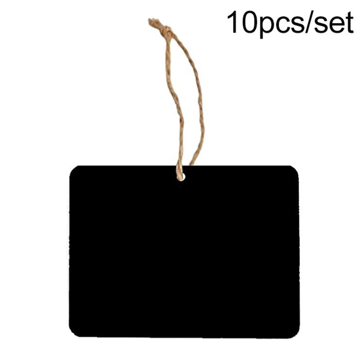 10pcs/Set Mini Hanging Wooden Message Board Home Holiday Decor Lanyard Chalkboard