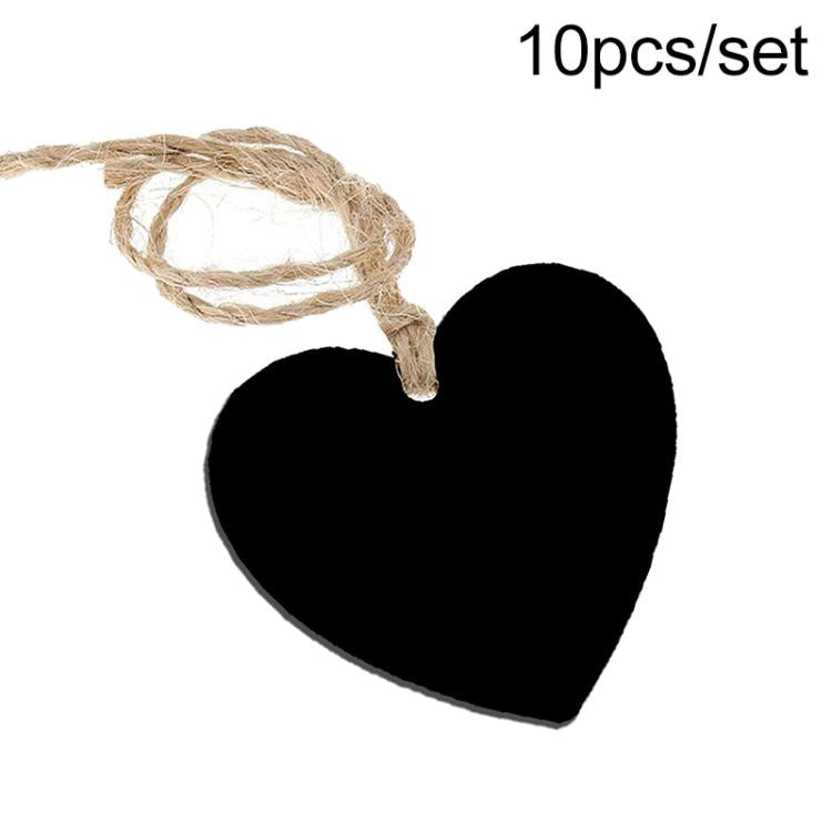 10pcs/Set Mini Hanging Wooden Message Board Home Holiday Decor Lanyard Chalkboard