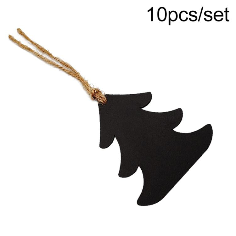 10pcs/Set Mini Hanging Wooden Message Board Home Holiday Decor Lanyard Chalkboard