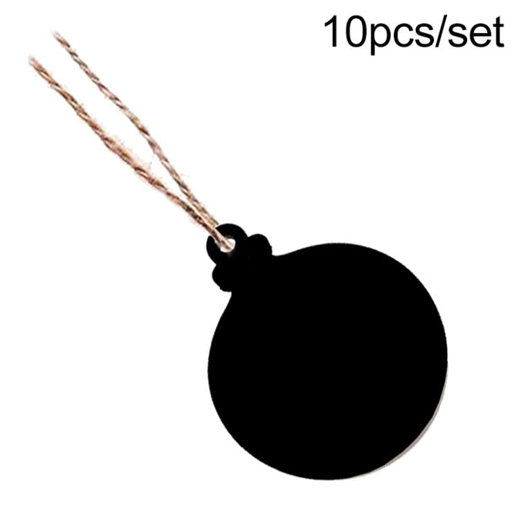 10pcs/Set Mini Hanging Wooden Message Board Home Holiday Decor Lanyard Chalkboard