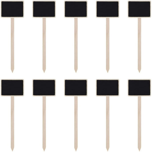 ZX507 10pcs Wooden Plug-in DIY Message Board Mini Plant Name Tags Desktop Display Board