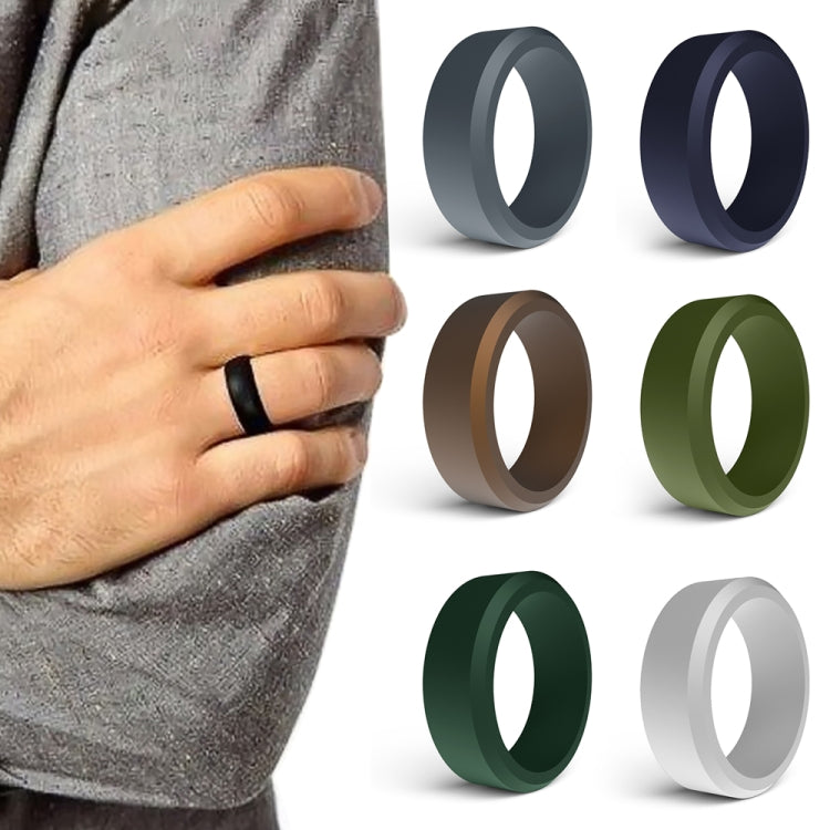 SIR062 8MM Wide Bevel Silicone Ring Sports Ring