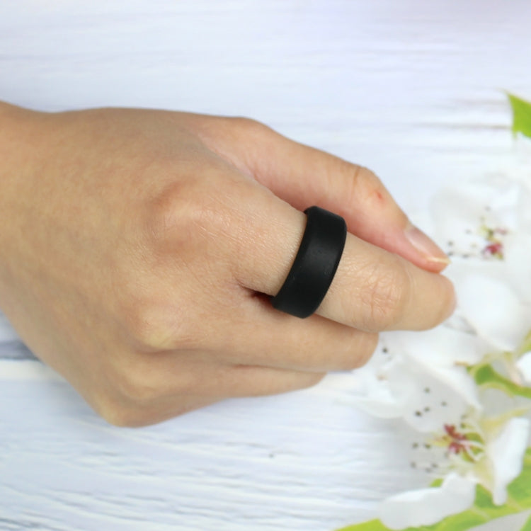 SIR062 8MM Wide Bevel Silicone Ring Sports Ring