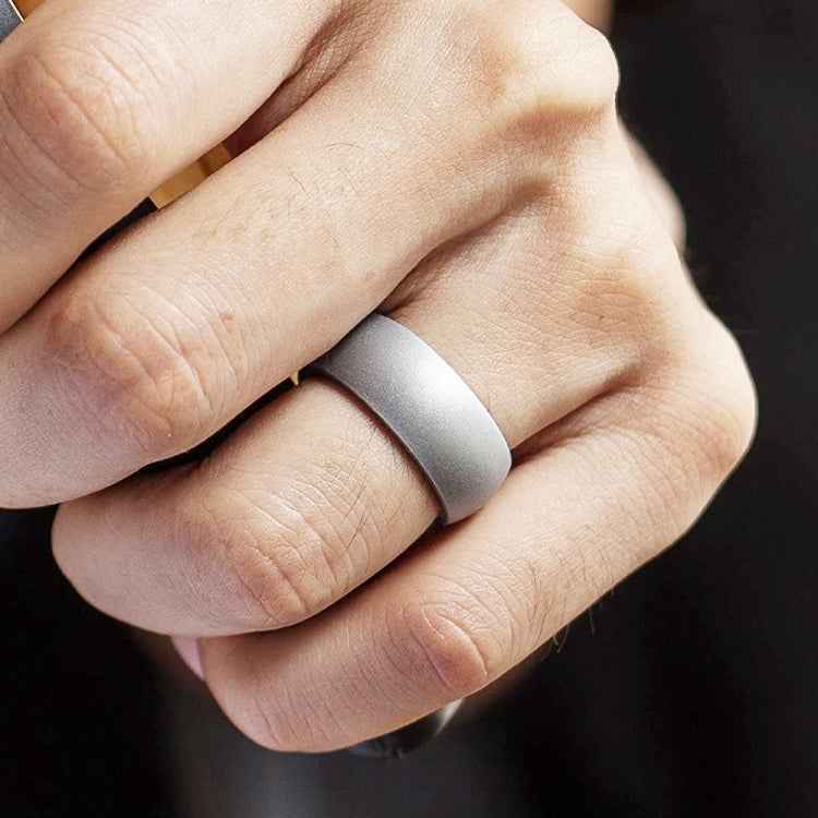 SiR013 8.7mm Curved Outdoor Sports Silicone Ring, No.7, No.8, No.9, No.10