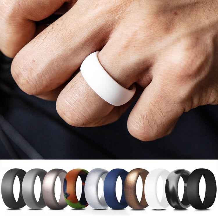 SiR013 8.7mm Curved Outdoor Sports Silicone Ring, No.11, No.12, No.13, No.14