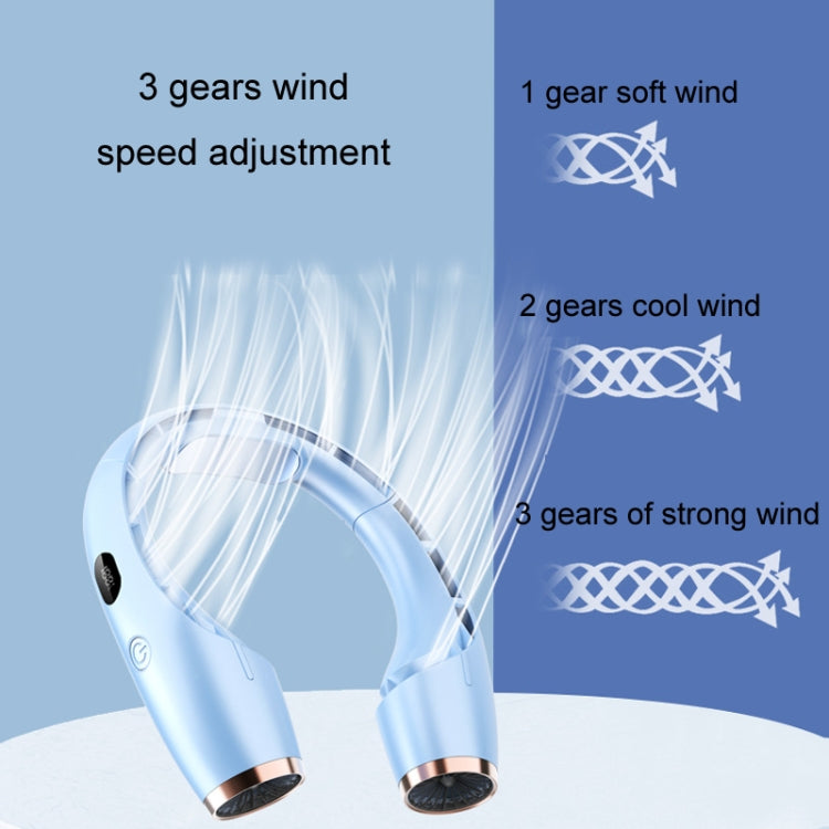 USB Charging Big Wind Cooling Leafless Hanging Neck Fan