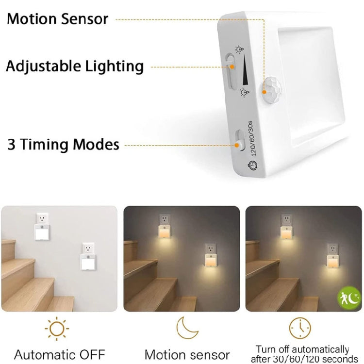 NL2101 Motion Sensor LED Night Light AC Plug Dimming Sleep Lights,Spec: