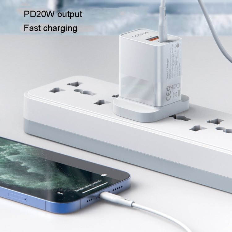 Yesido YC32PD20W + QC3.0 Dual-port Fast Charging Head Mobile Phone Charger