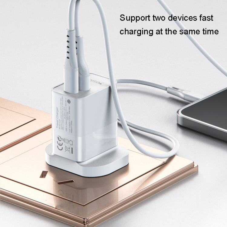 Yesido YC32PD20W + QC3.0 Dual-port Fast Charging Head Mobile Phone Charger