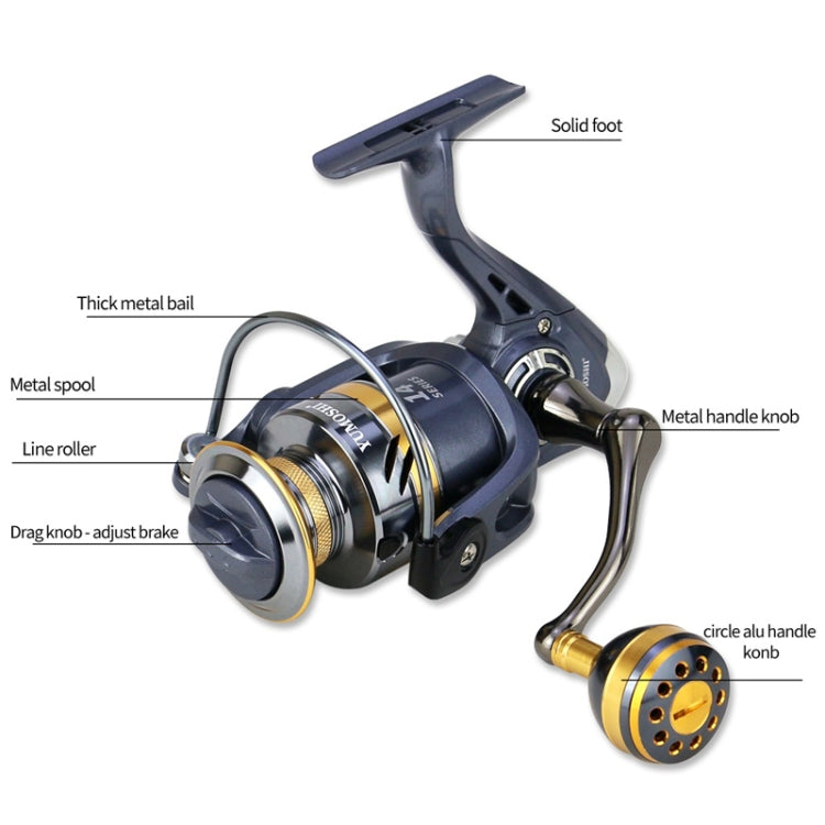 Spinning Fishing Reel Metal Rocker Metal Cup Reel, YUMOSHI KS2000, YUMOSHI KS3000, YUMOSHI KS4000, YUMOSHI KS5000, YUMOSHI KS6000, YUMOSHI KS7000