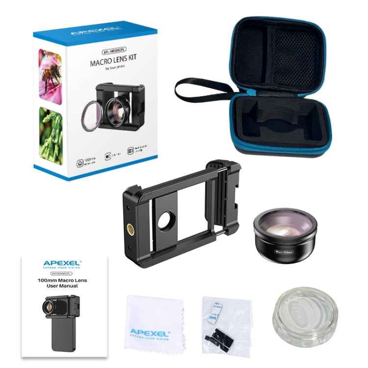 APEXEL CM-HB100CPL HB100mm HD External Macro Mobile Phone Lens with CPL