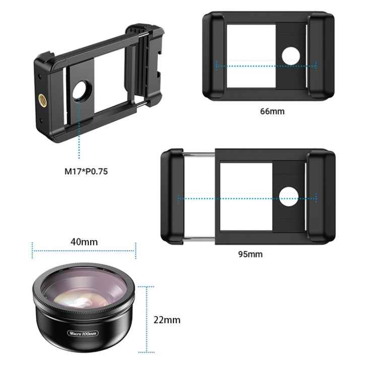 APEXEL CM-HB100CPL HB100mm HD External Macro Mobile Phone Lens with CPL