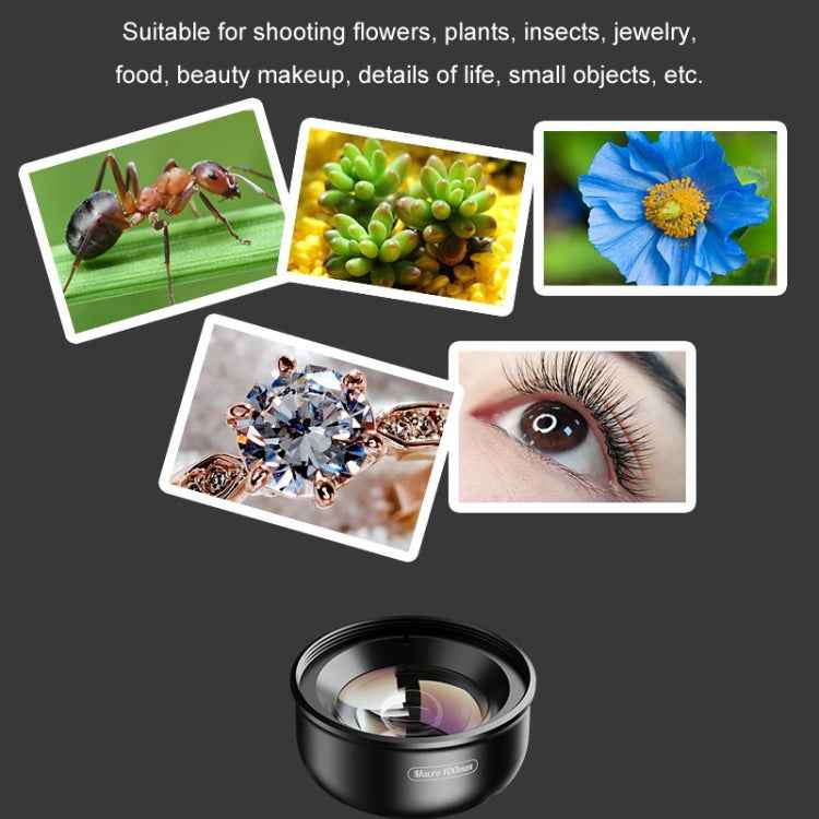 APEXEL CM-HB100CPL HB100mm HD External Macro Mobile Phone Lens with CPL