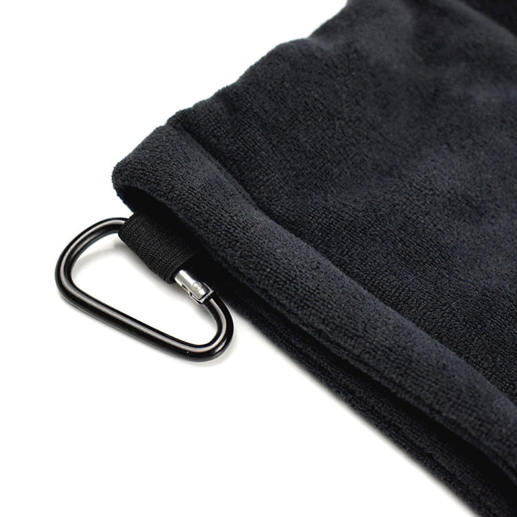 Microfiber Fleece Lining GOLF Ball Cleaning Towel with Carabiner Hook, Cleaning Towel Grey, Cleaning Towel Black