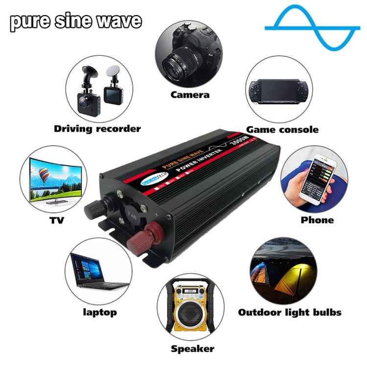 High Power Car Sine Wave Inverter Power Converter, 3000W (Actual 500W) 12V to 220V, 3000W (Actual 500W) 24V to 220V, 3000W (Actual 500W) 48V to 220V, 3000W (Actual 500W) 60V to 220V, 4000W (Actual 800W) 12V to 220V, 4000W (Actual 800W) 24V to 220V�����...