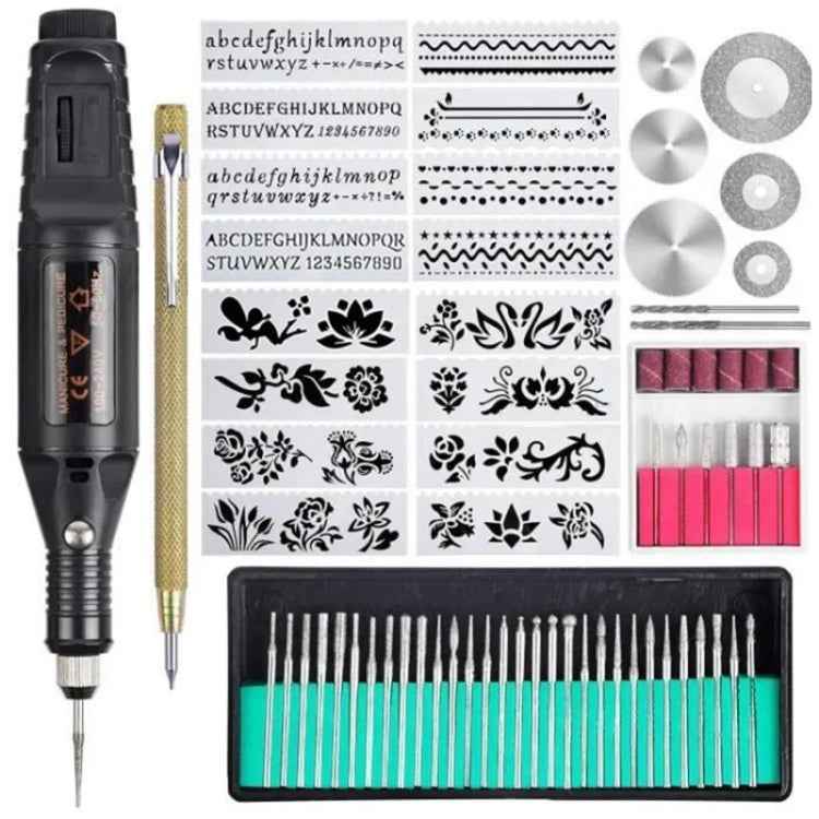 70pcs/set Mini Electric Speed Adjustable Engraving Pen Micro Electric Drill, EU Plug, US Plug