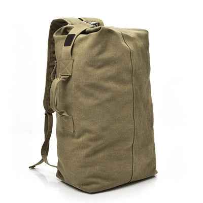FM308 Large Capacity Outdoor Travel Man Canvas Double Shoulder Backpack Student Schoolbag, Large Green, Small Khaki, Small Black, Small Green, Large Khaki, Large Black