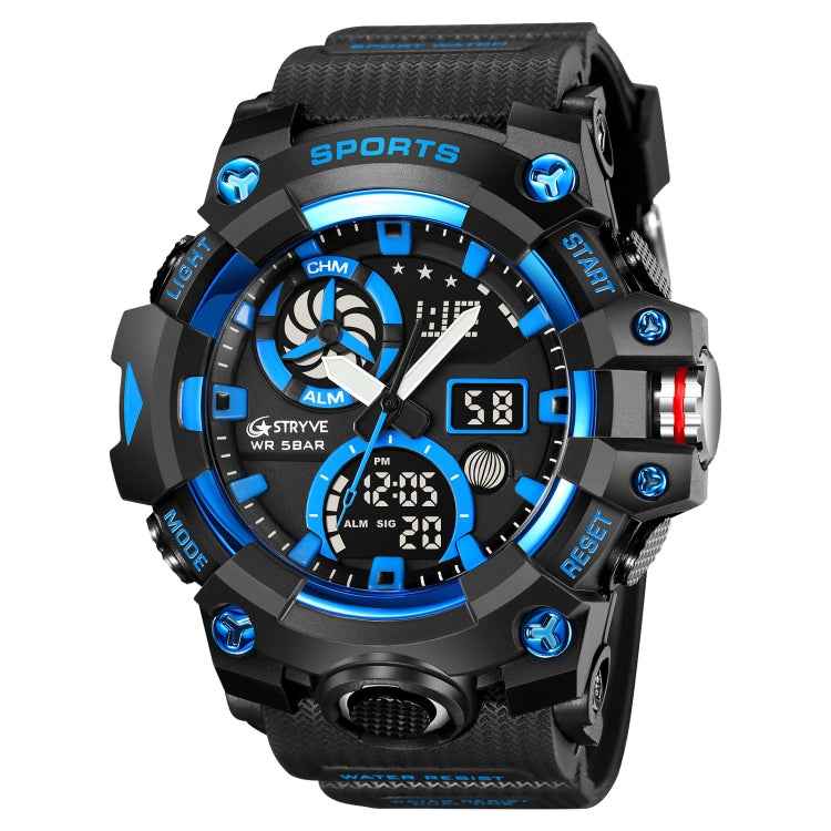 STRYVE S8027 Sports Multifunctional Luminous Dual Display Chronograph Student Watch