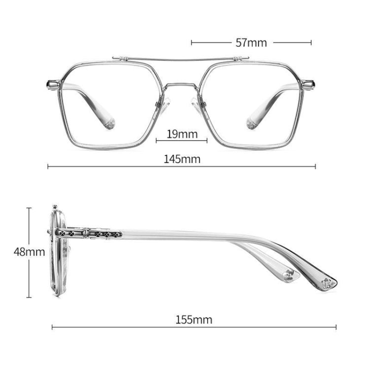 Double-Beam Polarized Variable Color Eyeglasses Non-Degree Flat Glasses