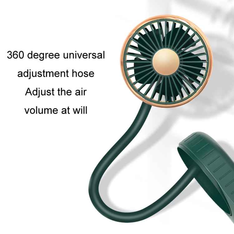 F304 Double-head Hose Built-in Lithium Battery USB Car Fan, Green Gold, Black Silver
