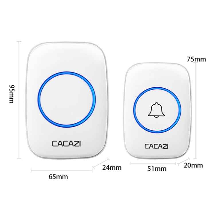 CACAZI A10DC 1 To 2 Battery Type Home Smart Waterproof Electronic Wireless Doorbell, Built-in battery