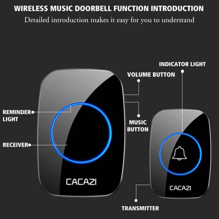 CACAZI A10DC 1 To 2 Battery Type Home Smart Waterproof Electronic Wireless Doorbell, Built-in battery