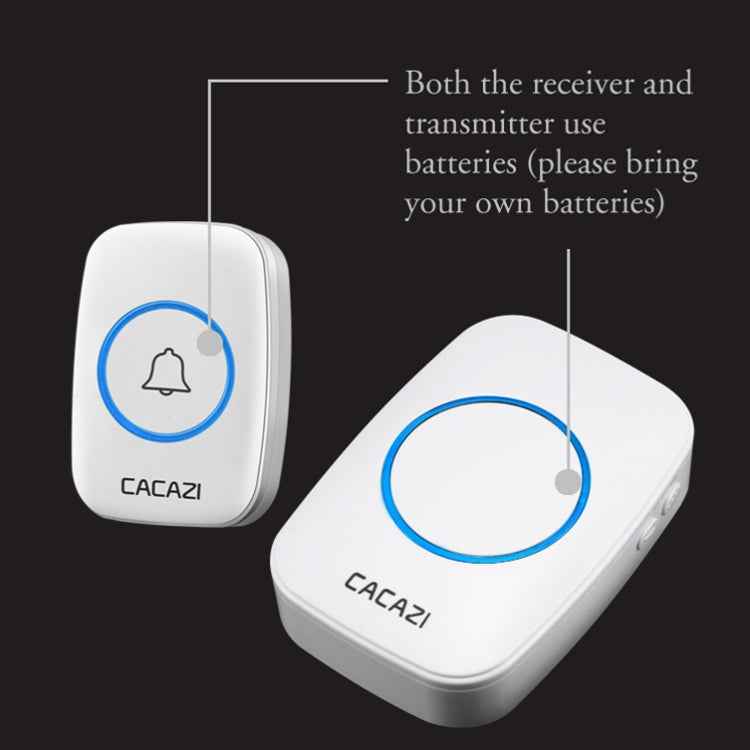 CACAZI A10DC 1 To 2 Battery Type Home Smart Waterproof Electronic Wireless Doorbell, Built-in battery