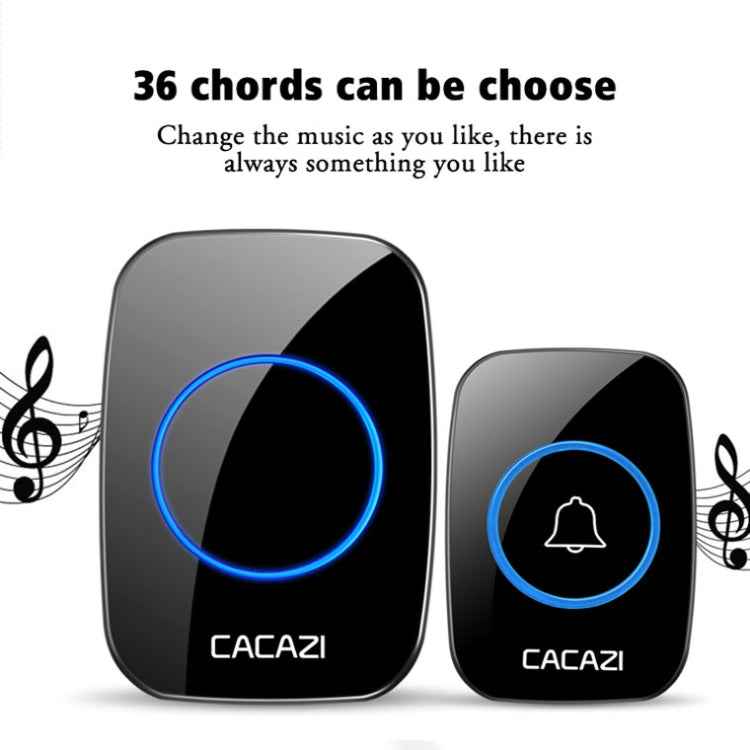 CACAZI A10DC 1 To 2 Battery Type Home Smart Waterproof Electronic Wireless Doorbell, Built-in battery