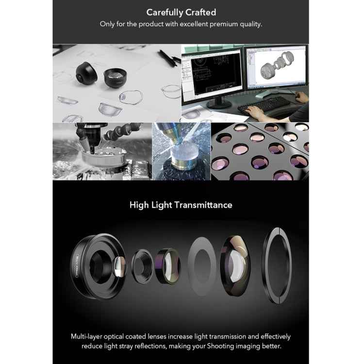 APEXEL APL-HB100MM HD Insect Jewelry 100 Micro External Mobile Phone Lens