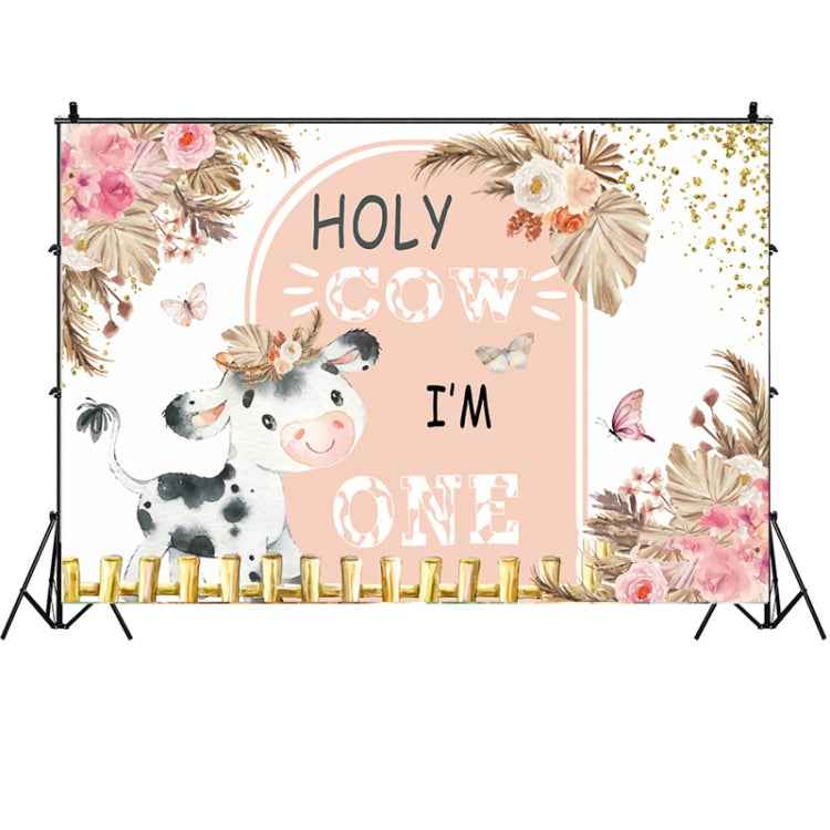 Dairy Cow 1st Birthday Party Decoration Banner Hanging Flag Background Cloth, 150x100cm, 180x110cm, 180x120cm, 210x150cm