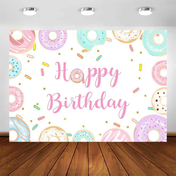 Donut Cartoon Children Birthday Background Cloth