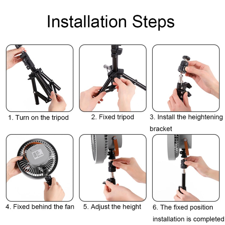 ZK-01 7 Inch Outdoor Camping LED Light Tripod Fan Portable Multifunctional Power Bank Hanging Fan