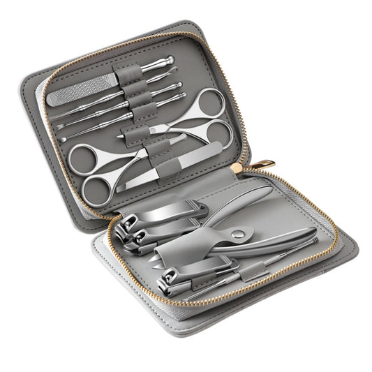 12 in 1 Stainless Steel Nail Trimming and Polishing Tool Set, Bamboo Section