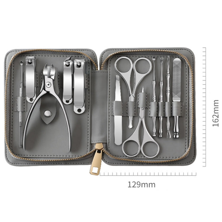 12 in 1 Stainless Steel Nail Trimming and Polishing Tool Set, Bamboo Section