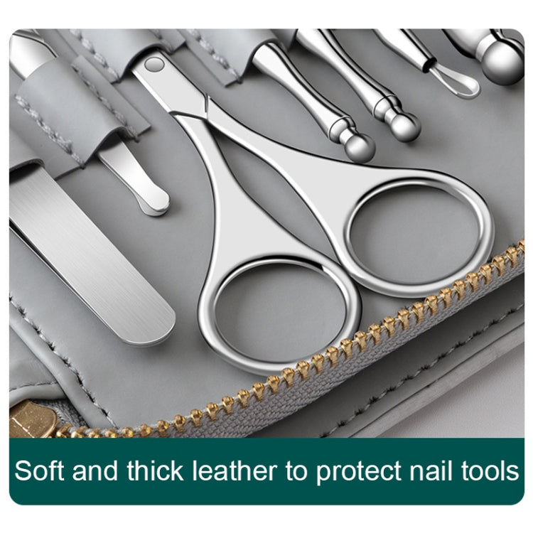 12 in 1 Stainless Steel Nail Trimming and Polishing Tool Set, Bamboo Section