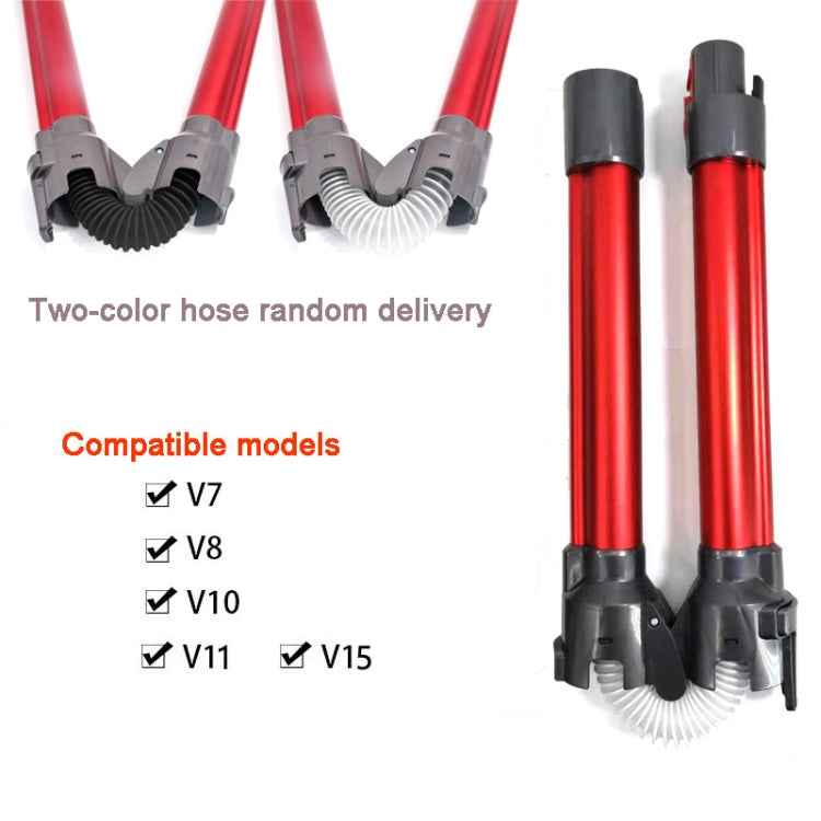 For Dyson V7 V8 V10 V11 Vacuum Cleaner Foldable Extension Rod Accessories, Foldable Pipe (Red)