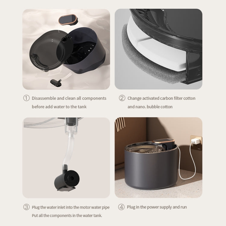 3L Electric Pet Water Dispenser Automatic Cat Water Fountain Mute Water Feeder Bowl