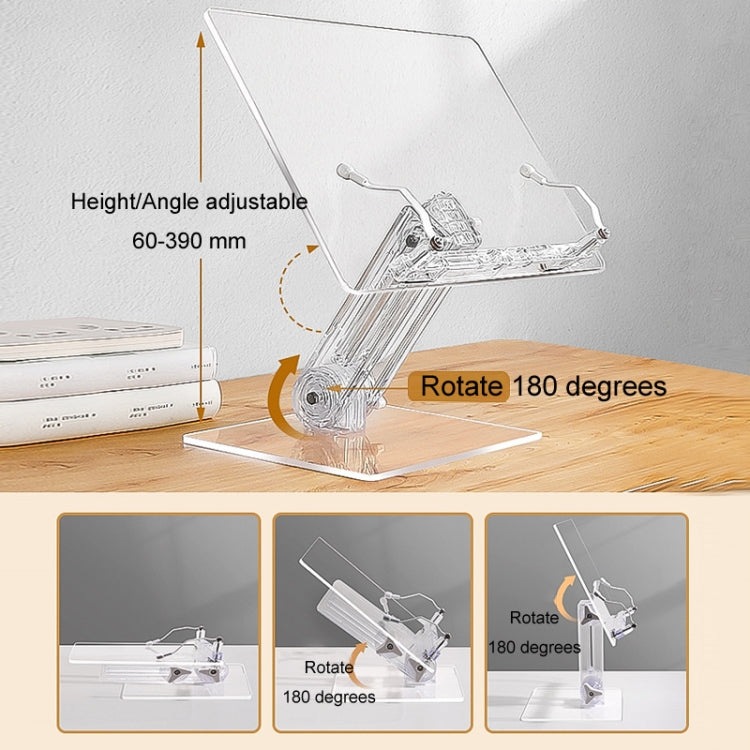 Student Desktop Reading Rack Transparent Acrylic Tablet Stand