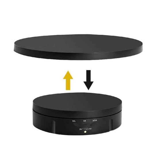 2 In 1 Charging Turntable Rotary Jewelry Live Shooting Display Stand, Charging Black Button, Charging White Button, Charging Black Remote Control, Charging White Remote Control