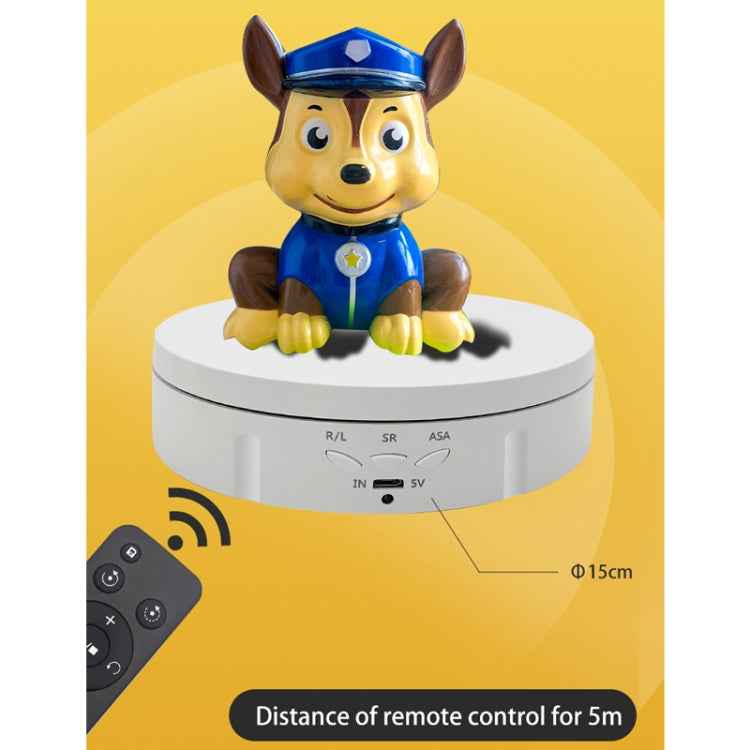 2 In 1 Charging Turntable Rotary Jewelry Live Shooting Display Stand, Charging Black Button, Charging White Button, Charging Black Remote Control, Charging White Remote Control